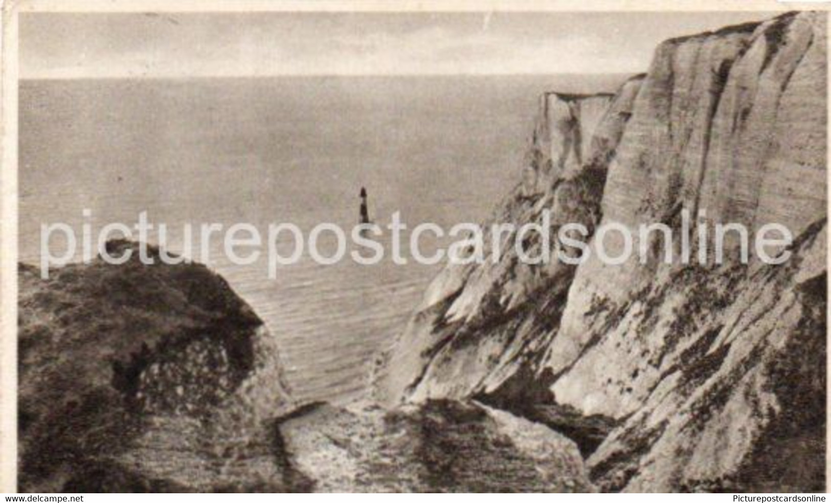 WATCH TOWER BEACHY HEAD DOUBLE FRAMED DIAMOND PURPLE CACHET POSTMARK ON EASTBOURNE POSTCARD - Unclassified