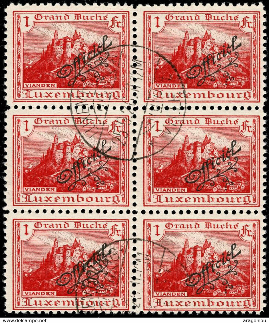 Luxembourg Luxemburg 1922 Château De Vianden Bloc 6x 1Fr. OFFICIEL Oblitéré O - 1882 Allegory