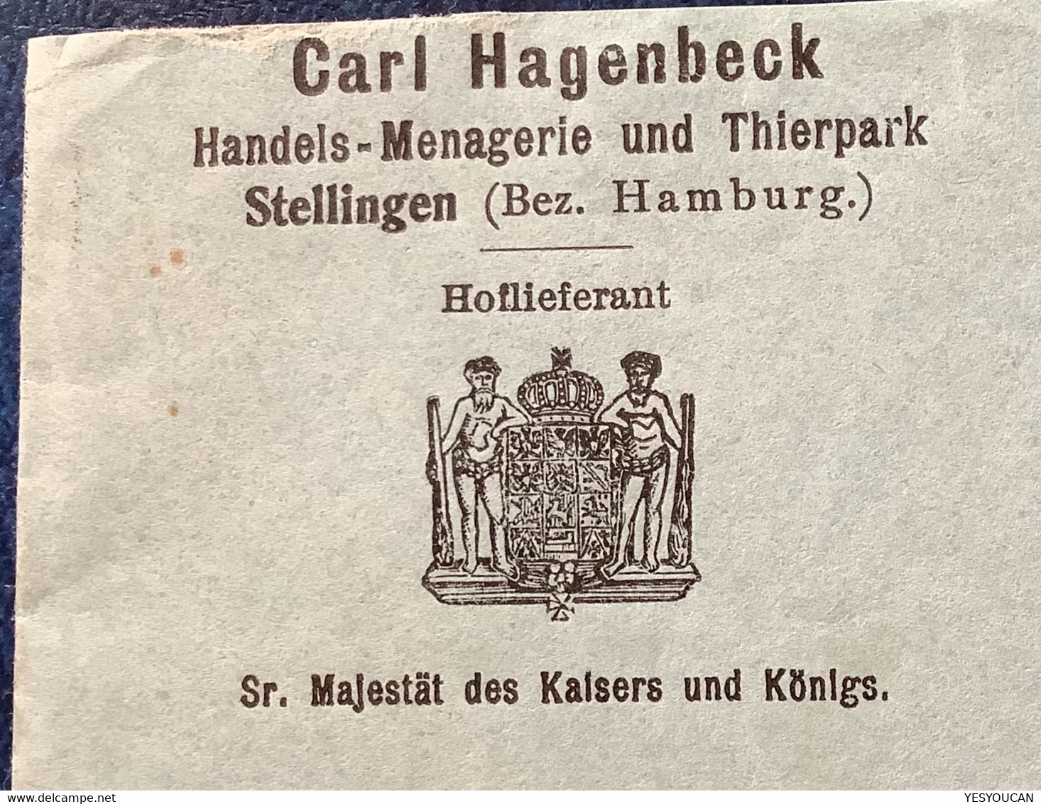 CARL HAGENBECK TIERPARK Brief Germania STELLINGEN HAMBURG 1907>Schweiz (Zoo P.T.BARNUM WILD ANIMALS - Covers & Documents