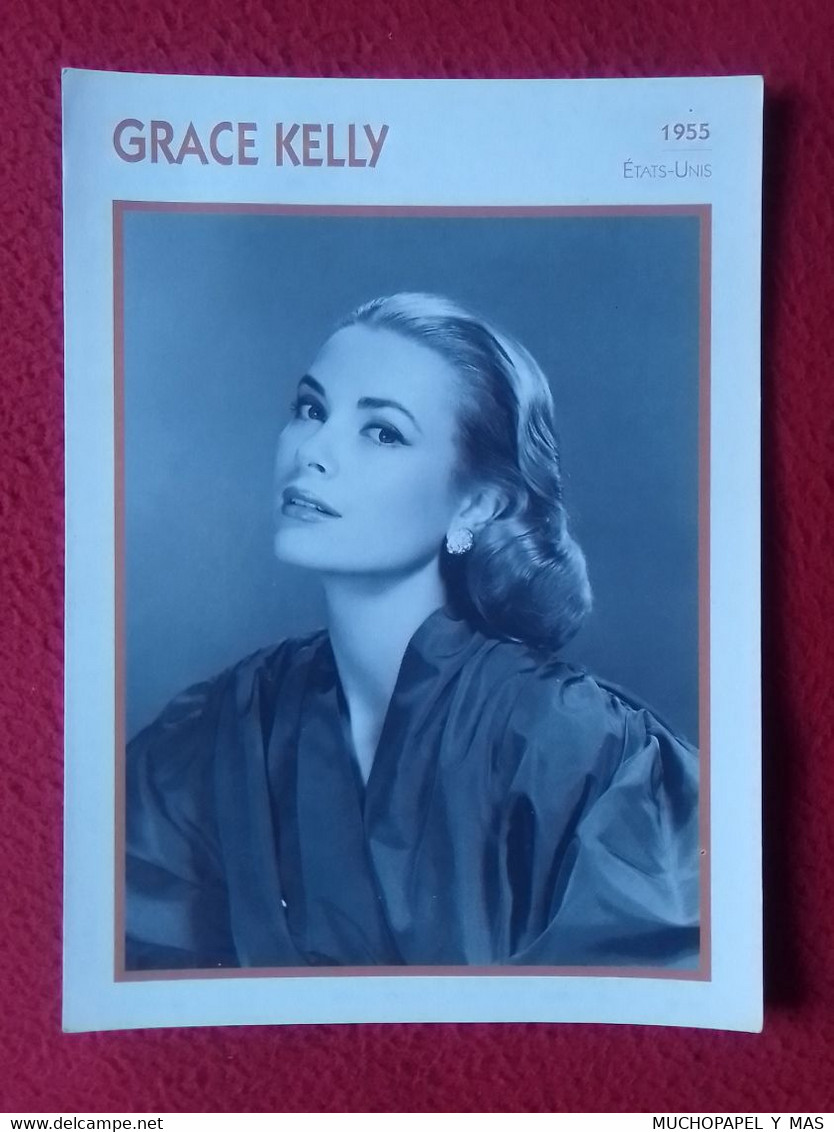 TARJETA FICHA O SIMIL ACTRIZ ACTRESS ACTRICE CARD CINE CINEMA GRACE KELLY GRACIA DE MONACO 1955 ÉTATS-UNIS..FILMS..VER.. - Autres Formats