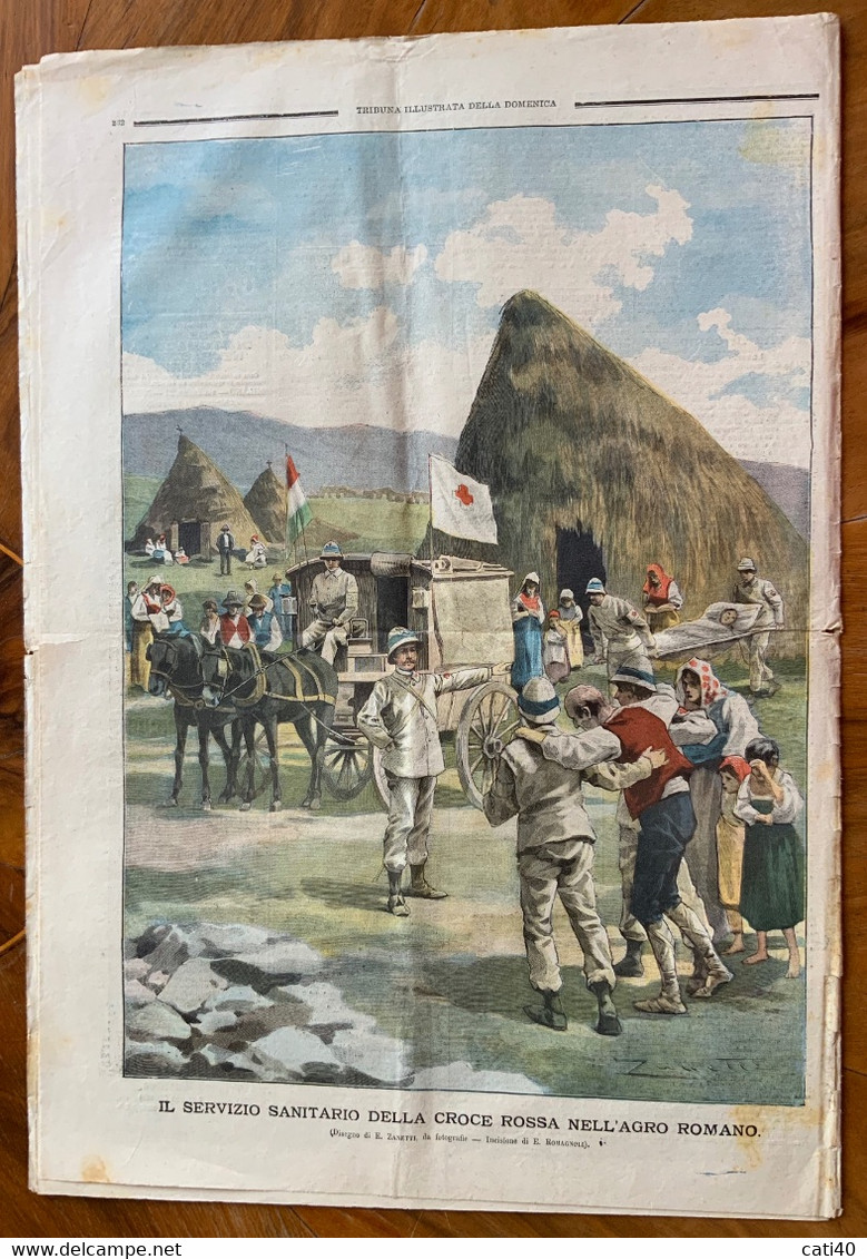 LA TRIBUNA ILLUSTRATA DELLA DOMENICA  Del 22/7/1900 : LA PARTENZA DEI BERSAGLIERI PER LA CINA - LA CROCE ROSSA NELL'AGRO - First Editions