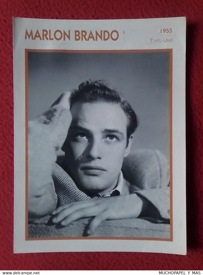 TARJETA FICHA O SIMIL ACTOR ACTEUR CARD CINE CINEMA MARLON BRANDO 1955 ÉTATS-UNIS..FILMS USA HOLLYWOOD UNITED STATES.... - Autres Formats