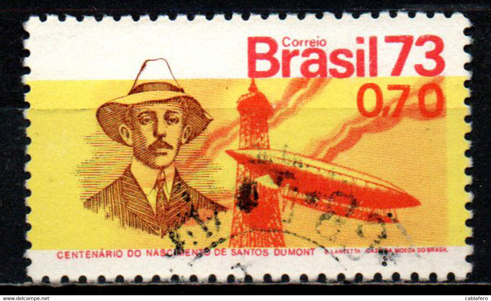 BRASILE - 1973 - Centenary Of The Birth Of Alberto Santos-Dumont (1873-1932), Aviation Pioneer - USATO - Gebruikt