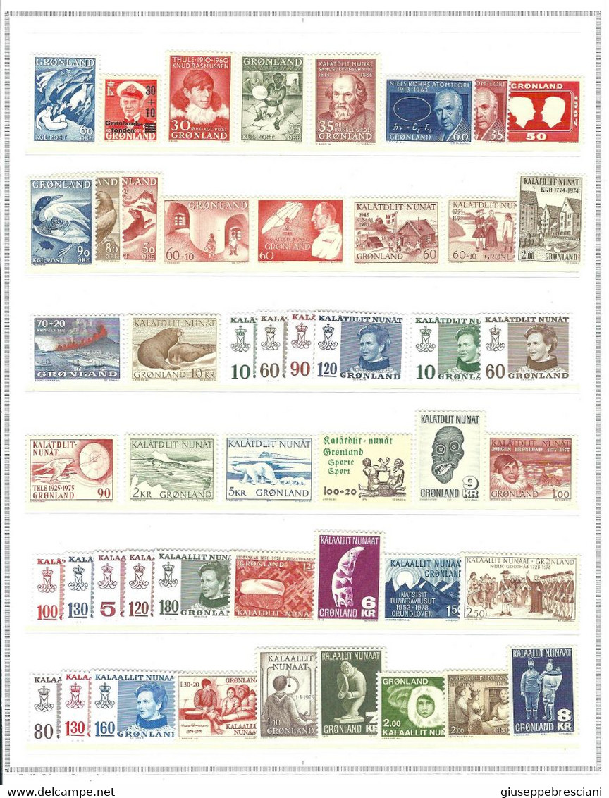 GROENLANDIA 1957-92 - Selezione Di 100 Francobolli Nuovissimi - MNH - Da Un 30 A Un 212 - Verzamelingen & Reeksen