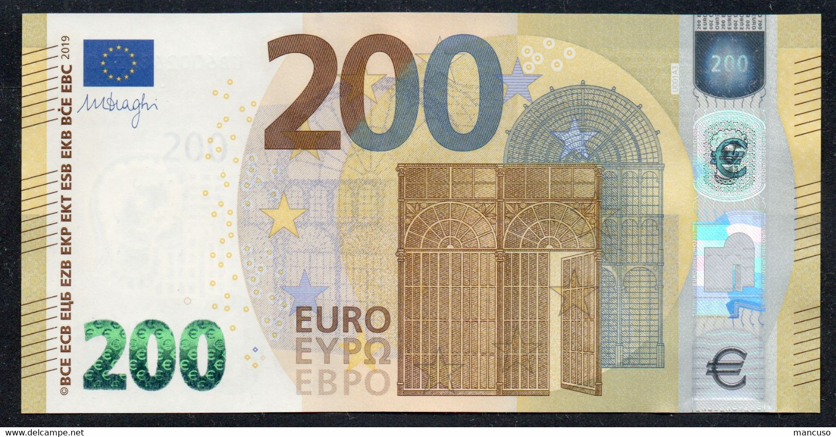 € 200  FRANCE  UB U001  Ch "00"  DRAGHI  UNC - 200 Euro