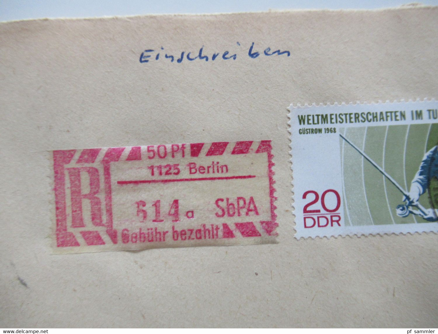 DDR 1968 Einschreiben / Reko Belege SbPA (Selbstbucher Postamt) Berlin Einschreibemarke Nr.2 Insgesamt 13 Belege - Covers & Documents