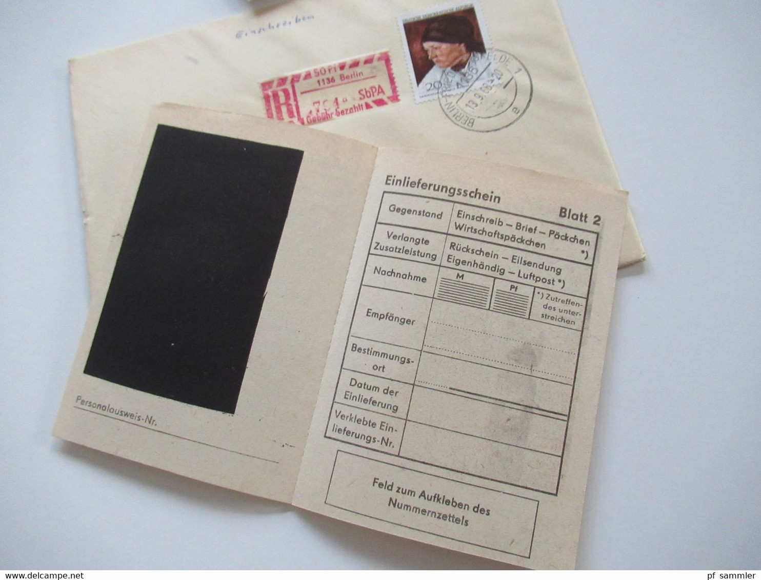DDR 1968 Einschreiben / Reko Belege SbPA (Selbstbucher Postamt) Berlin Einschreibemarke Nr.2 insgesamt 13 Belege