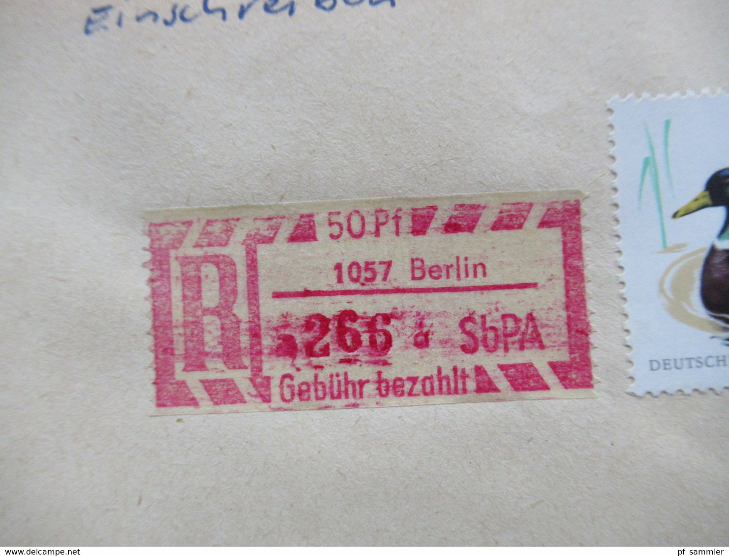 DDR 1968 Einschreiben / Reko Belege SbPA (Selbstbucher Postamt) Berlin Einschreibemarke Nr.2 insgesamt 13 Belege