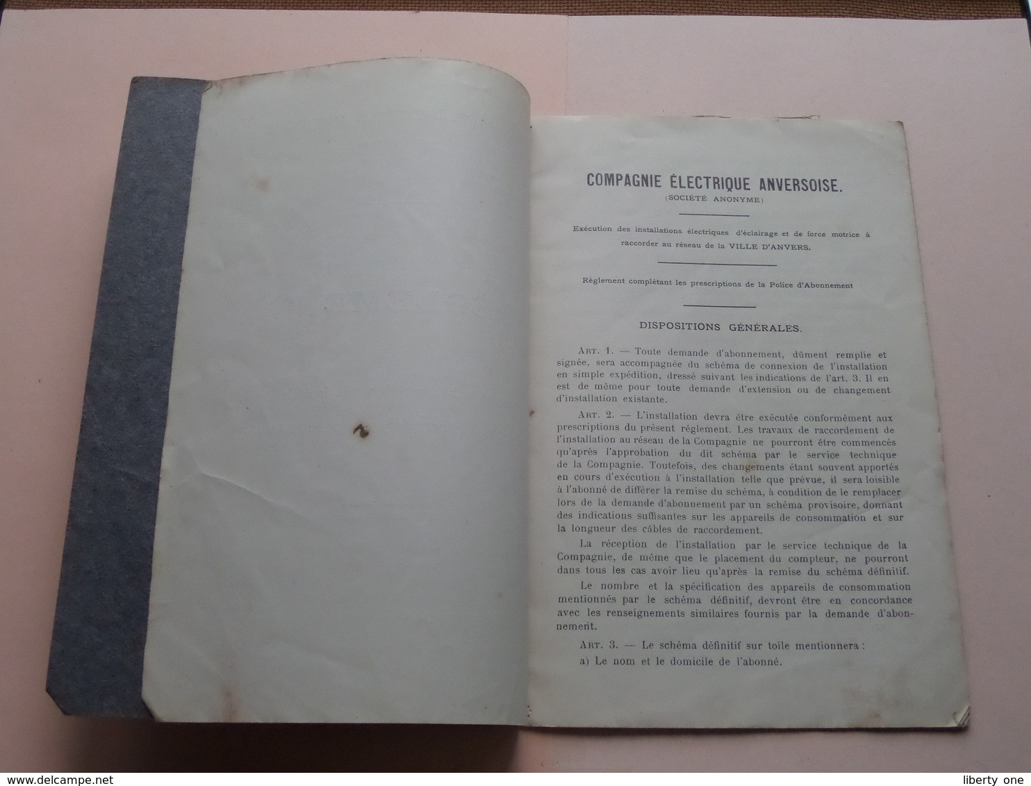 Compagnie Electrique Anversoise ( Réglement ) Zie / Voir > Avec PLAN ( Zie Foto's ) Anno 19?? ( Français ) ! - Opere Pubbliche