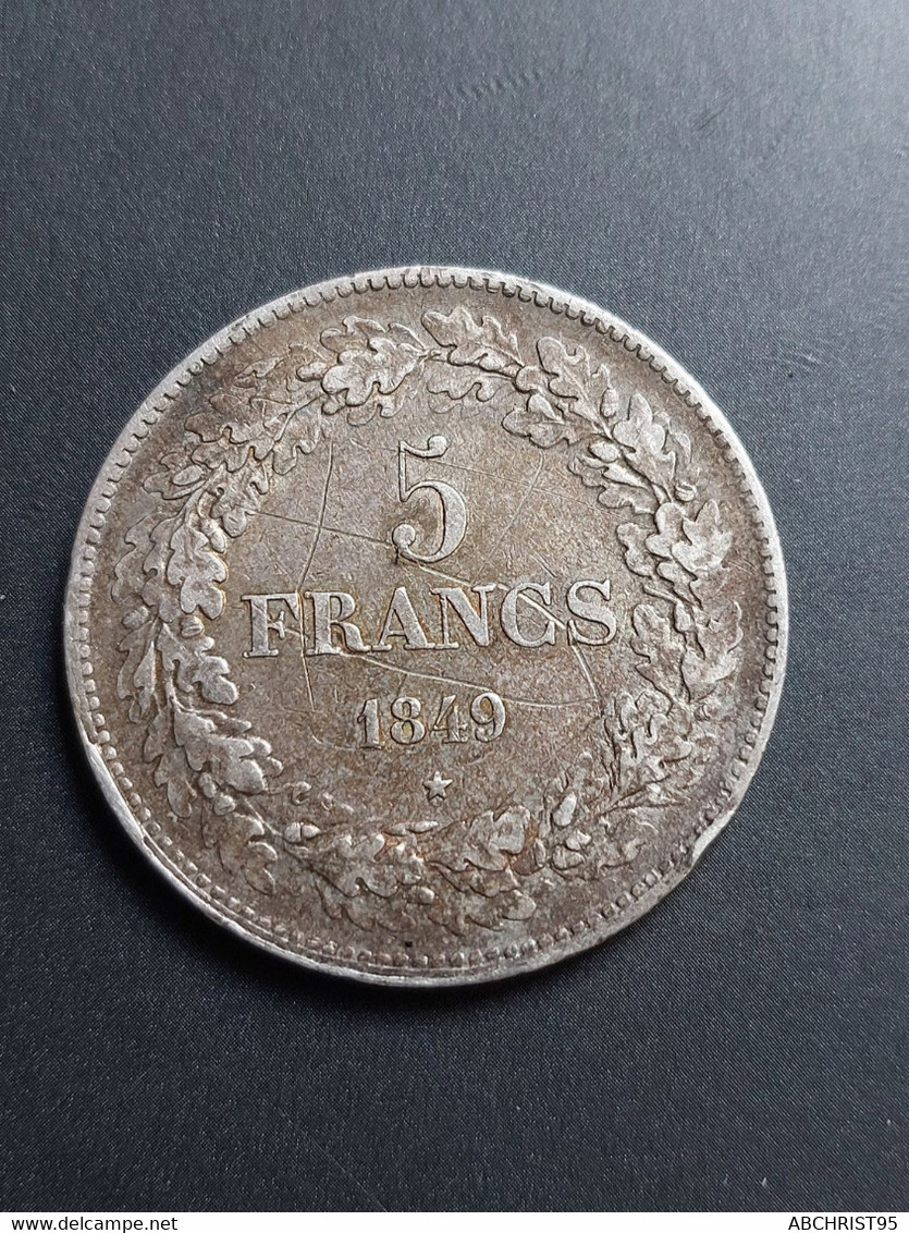 LEOPOLD PREMIER 5 FRANCS 1849 - 5 Frank