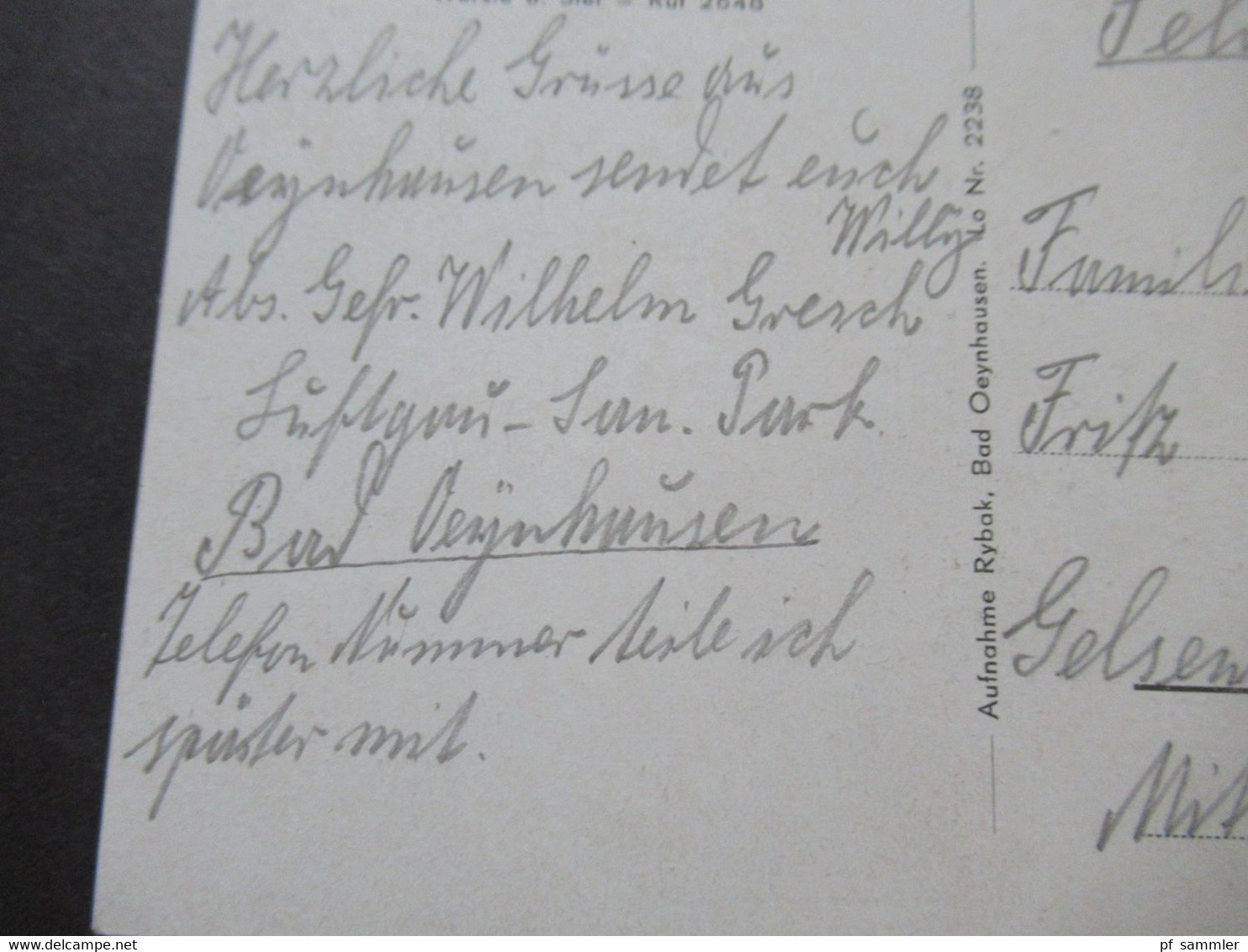 1943 Bad Oeynhausen gaststätte Zum Flugplatz E. Klausmeyer Werste a. Siel Feldpostkarte Luftgau San. Park Bad Oeynhausen