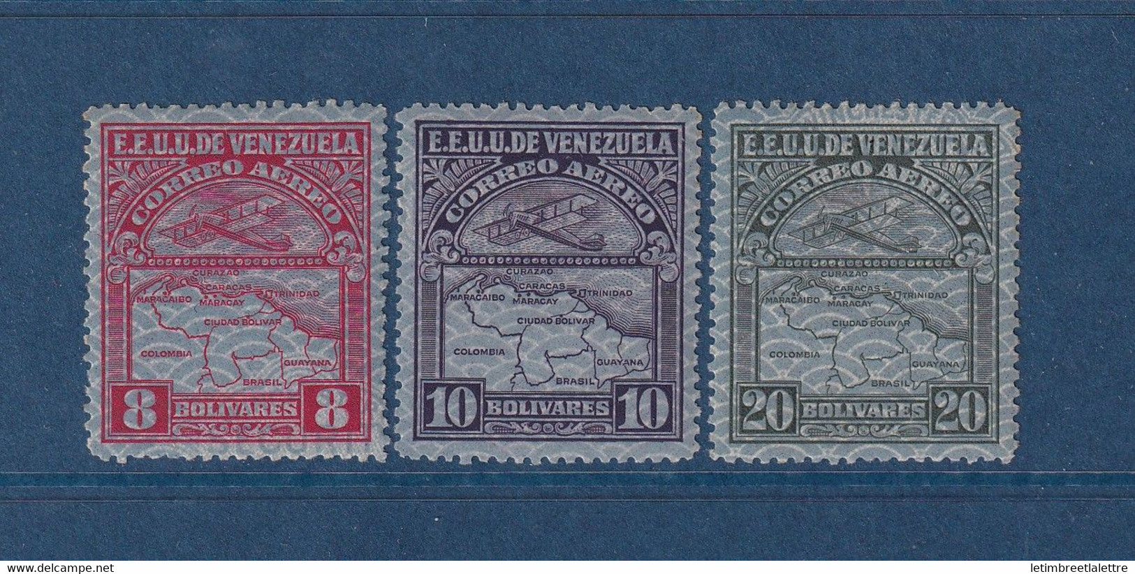 ⭐ Venezuela - Poste Aérienne - YT N° 38 / 39 Et 40 * - Neuf Avec Charnière ⭐ - Venezuela