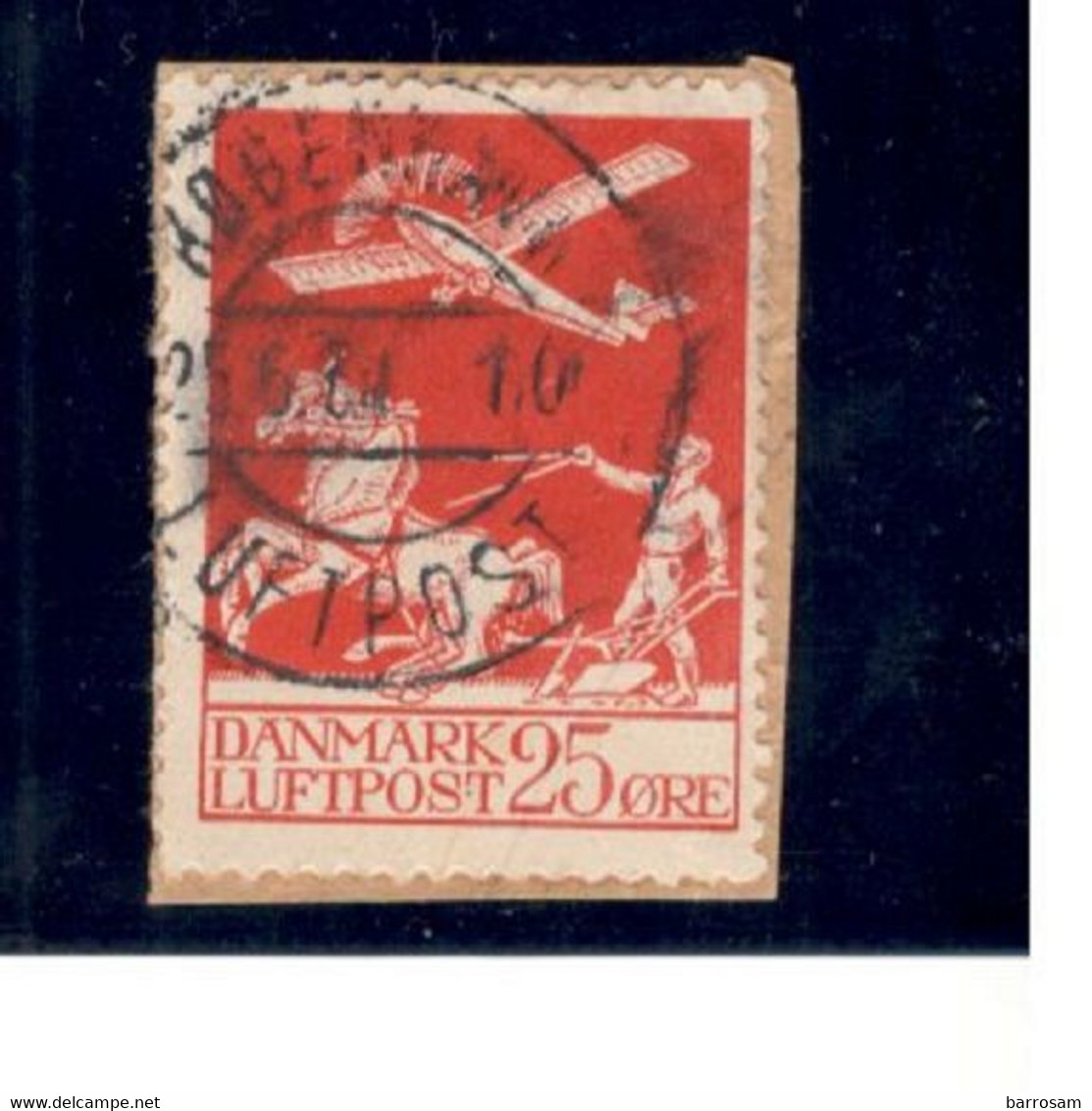 DENMARK1925:AIRMAIL  Michel145used On Piece Of Cover Cat.Value 45€ - Poste Aérienne