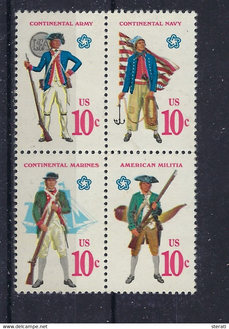 USA/United States 1975: Uniformen **/MNH  Mi.-Nr. 1175-78 Zdr. - Unused Stamps