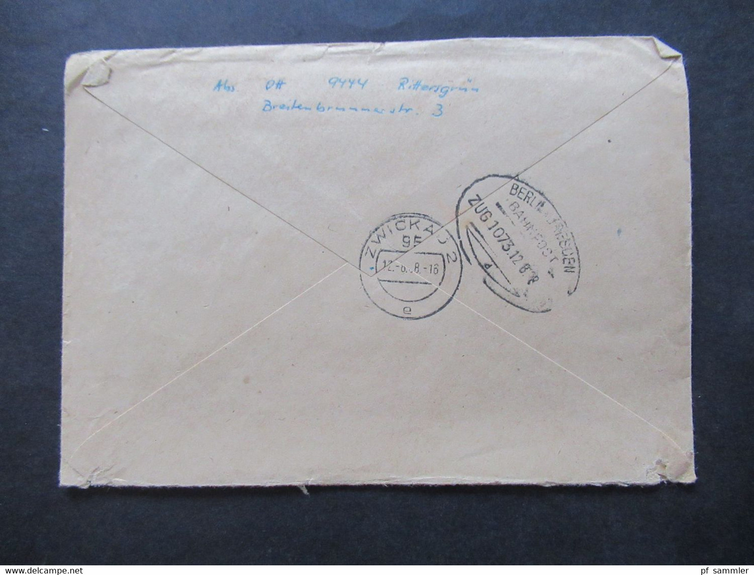 DDR 1966 / 68 Block 25 EF Reichskonferenz Spartakusgruppe Eilsendung Expres Rittersgrün - Berlin / Bahnpost Stp.Zug 1073 - Covers & Documents