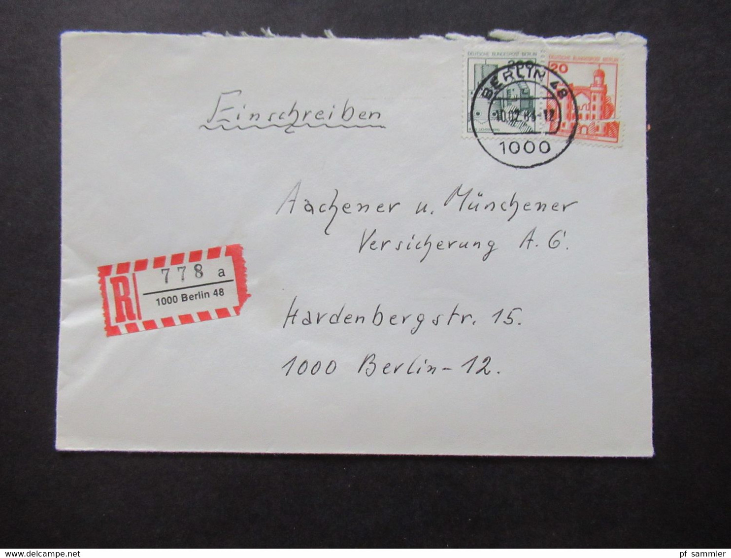 Berlin (West) Freimarken BuS Nr.590 und Nr.533 MiF Einschreiben Berlin Ortsbrief 1x Stempel Neue Anschrift