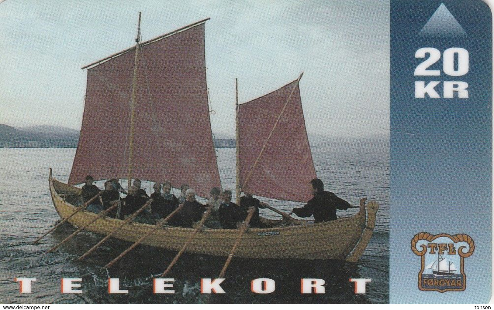 Faroe Islands, OD-011,  20 Kr , Shiptype "seksæringur", 2 Scans. - Faroe Islands