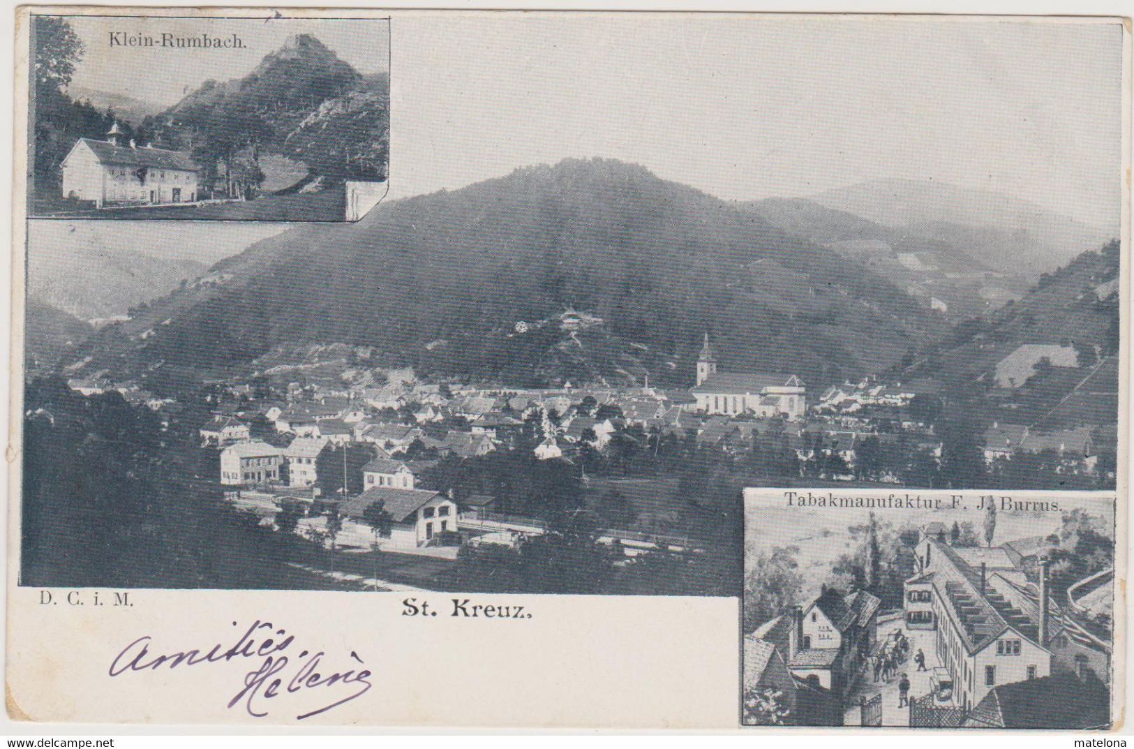 HAUT - RHIN  St. KREUZ. KLEIN-RUMBACH TABAKMANUFAKTUR F. BURRUS  Sainte Croix Aux Mines  PRECURSEUR - Sainte-Croix-aux-Mines