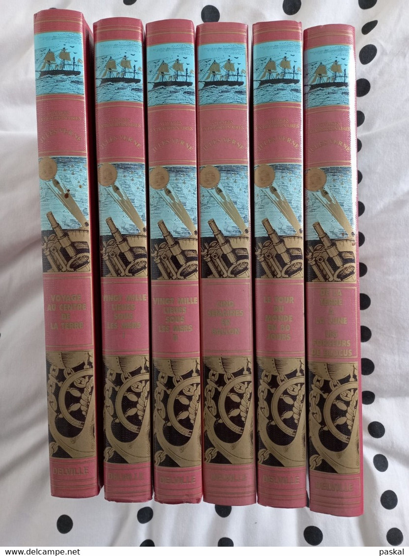 Lot De La Collection ESSO De Livres Jules Verne 6 Tomes - Lots De Plusieurs Livres