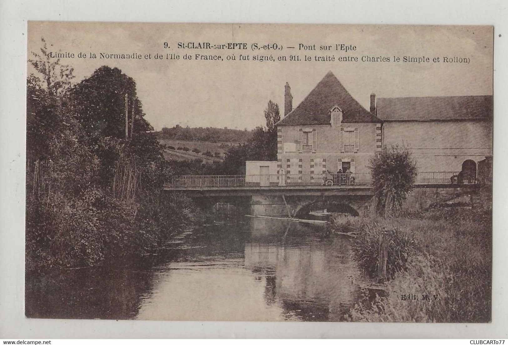 Saint-Clair-sur-Epte (95) : PP D'une Voiture Sur Le Pont En 1908 (animé) PF. - Saint-Clair-sur-Epte