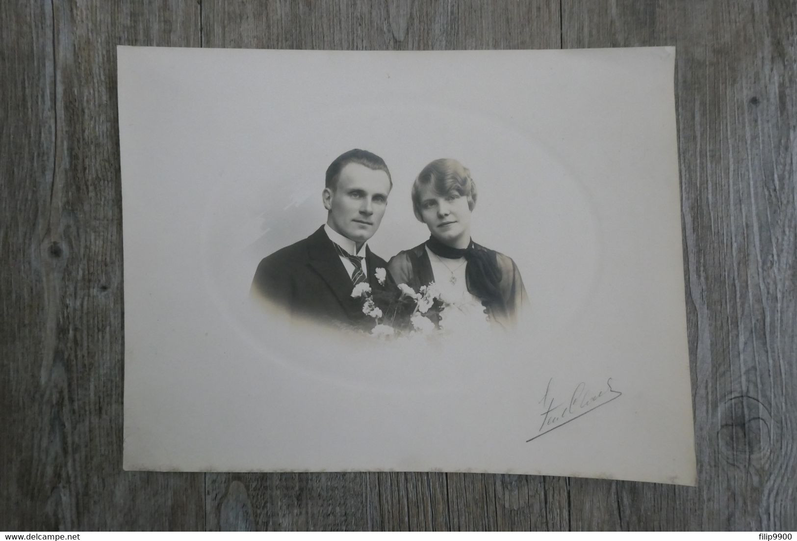 Portret Huwelijk 1926 - 17.5x23cm - Persone Identificate
