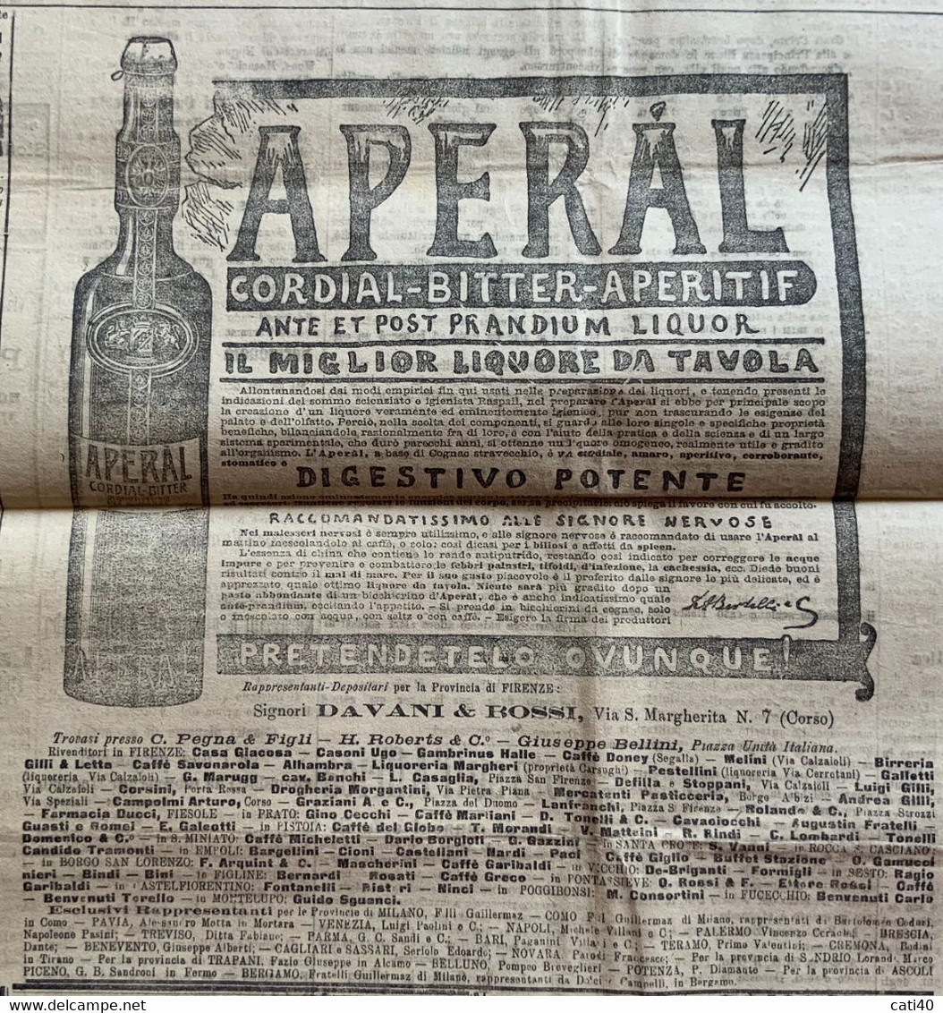 FIERAMOSCA GIORNALE DEL POPOLO Del 21-22/10/1896  : LA PRINCIPESSA ELENA A BARI ... CON RARE PUBBLICITA' - COMPLETO - First Editions