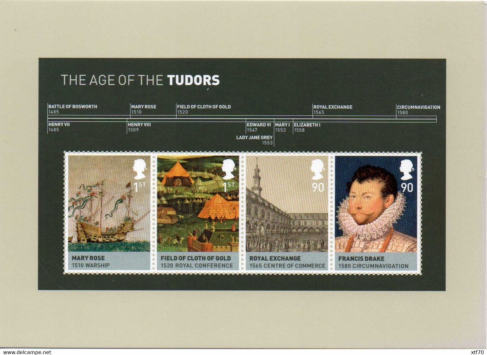 GREAT BRITAIN 2009 Kings and Queens: House of Tudor mint PHQ cards