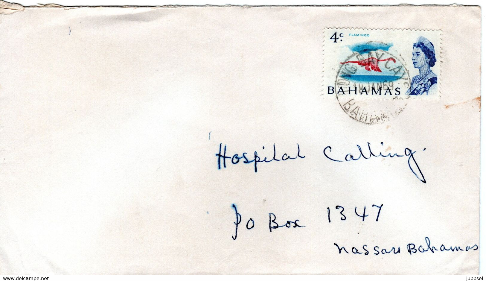 BAHAMAS,   Letter,  Bird, Flamingo  /    BAHAMAS, Lettre, Oiseau, Flamant, 1969 - Flamants