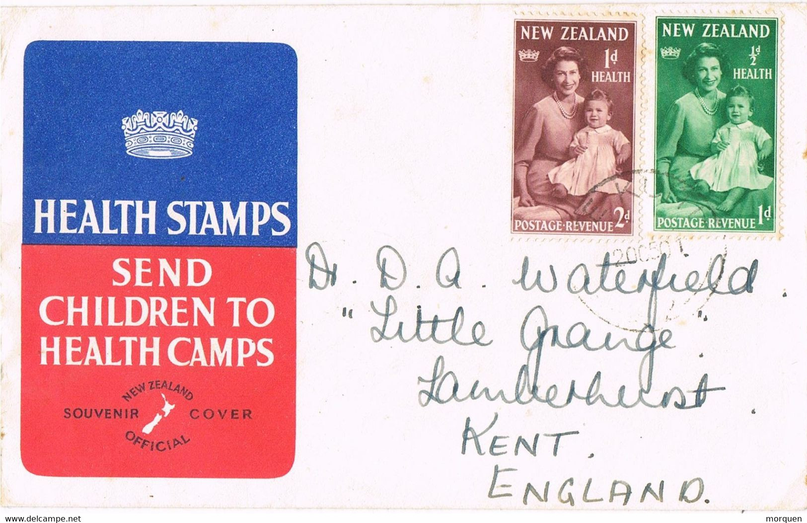 48690. Carta TE KUITI (New Zealand) 1956. Health Stamps. CHILDREN'S - Brieven En Documenten
