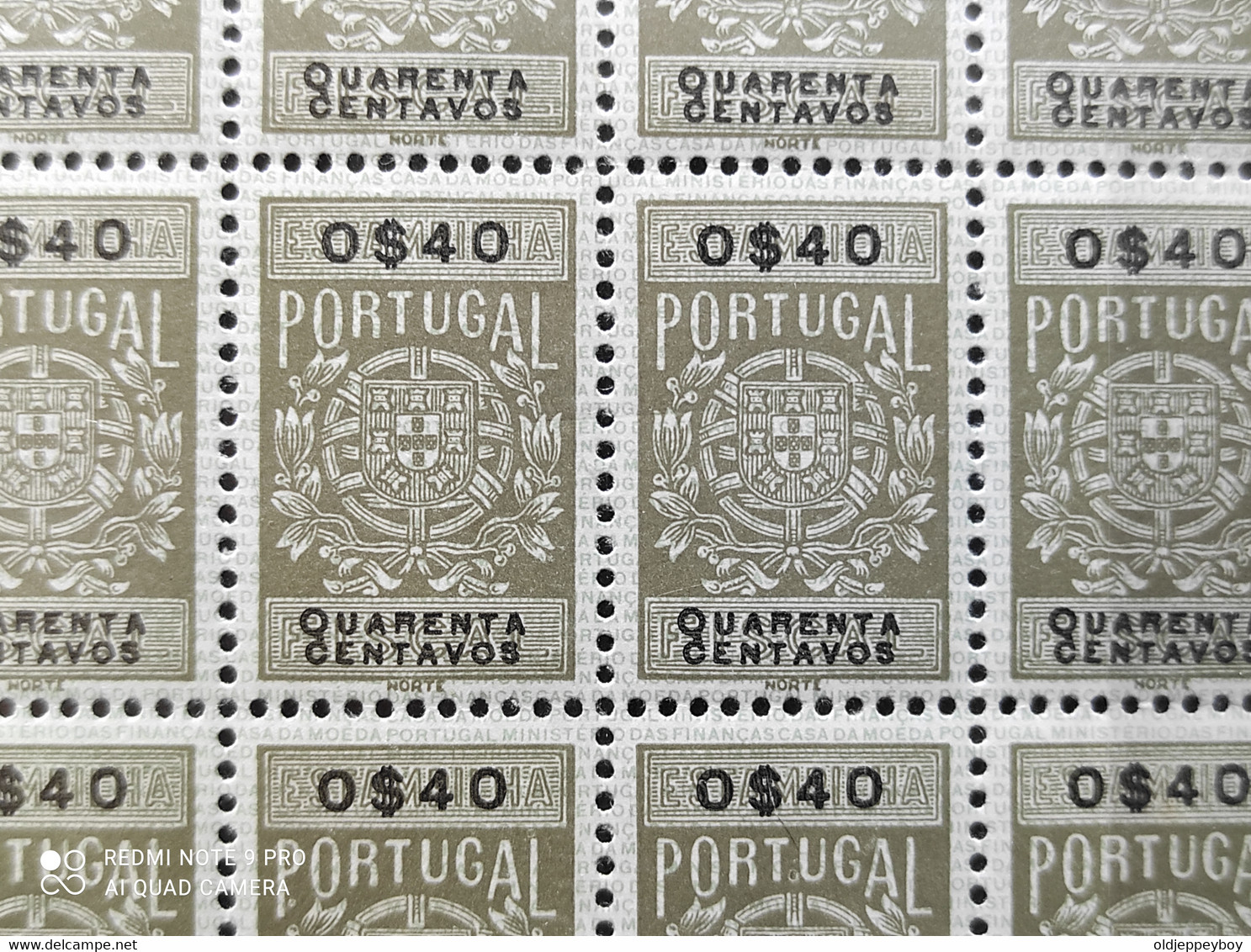 Fiscal/ Revenue, Portugal - Estampilha Fiscal -|- Série De 1940 - 0$40 BLOCK OF 12 EXTRA RARE - Nuovi