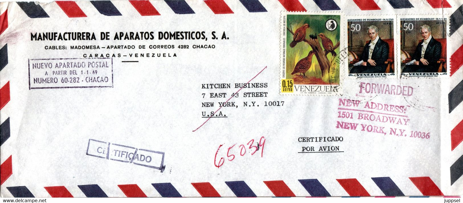 VENEZUELA, Letter, Partridge  /   Lettre Perdrix Grise - Pernice, Quaglie