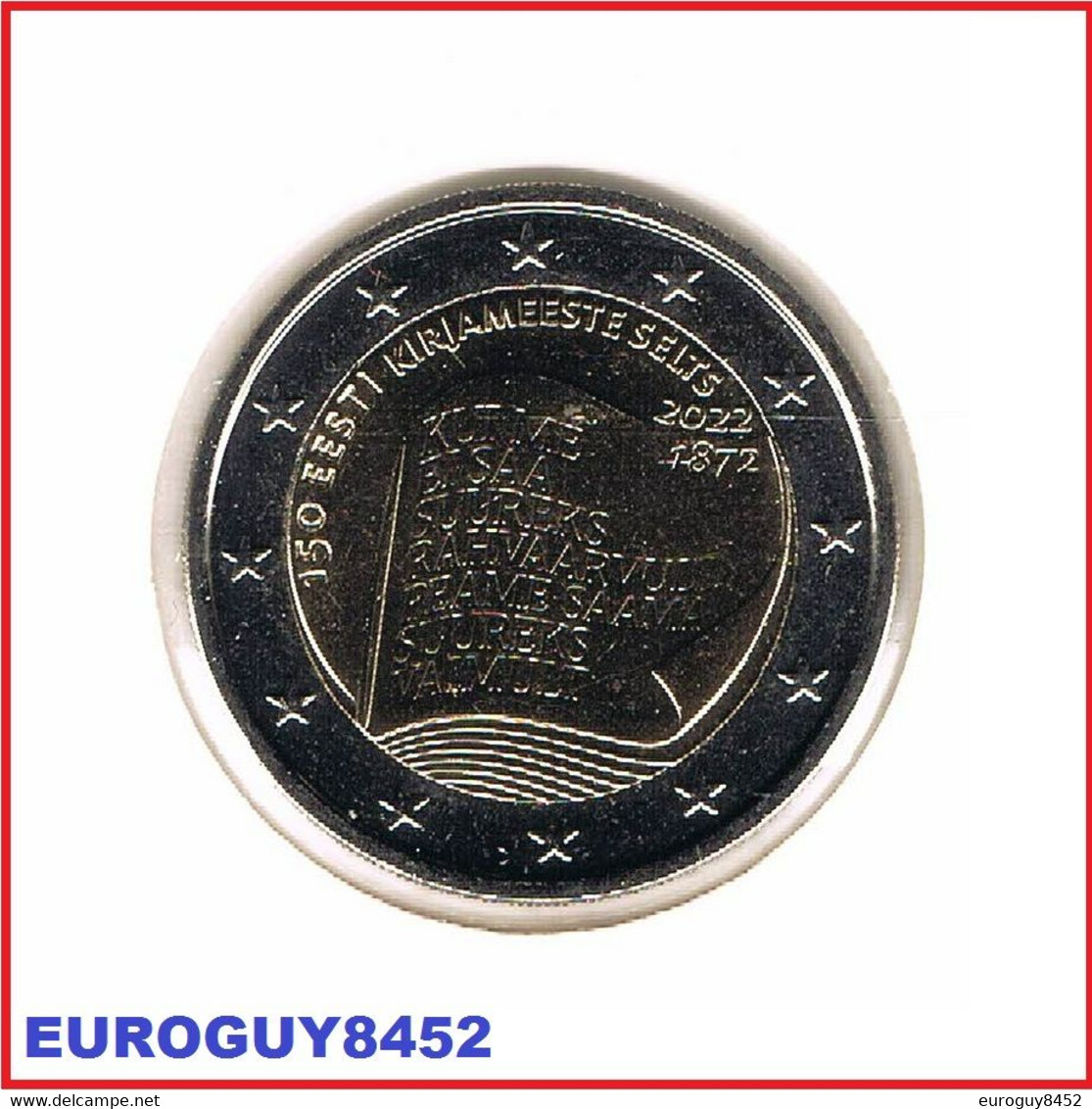 ESTLAND - 2 € COM. 2022 UNC - LITERATUUR - Estonie