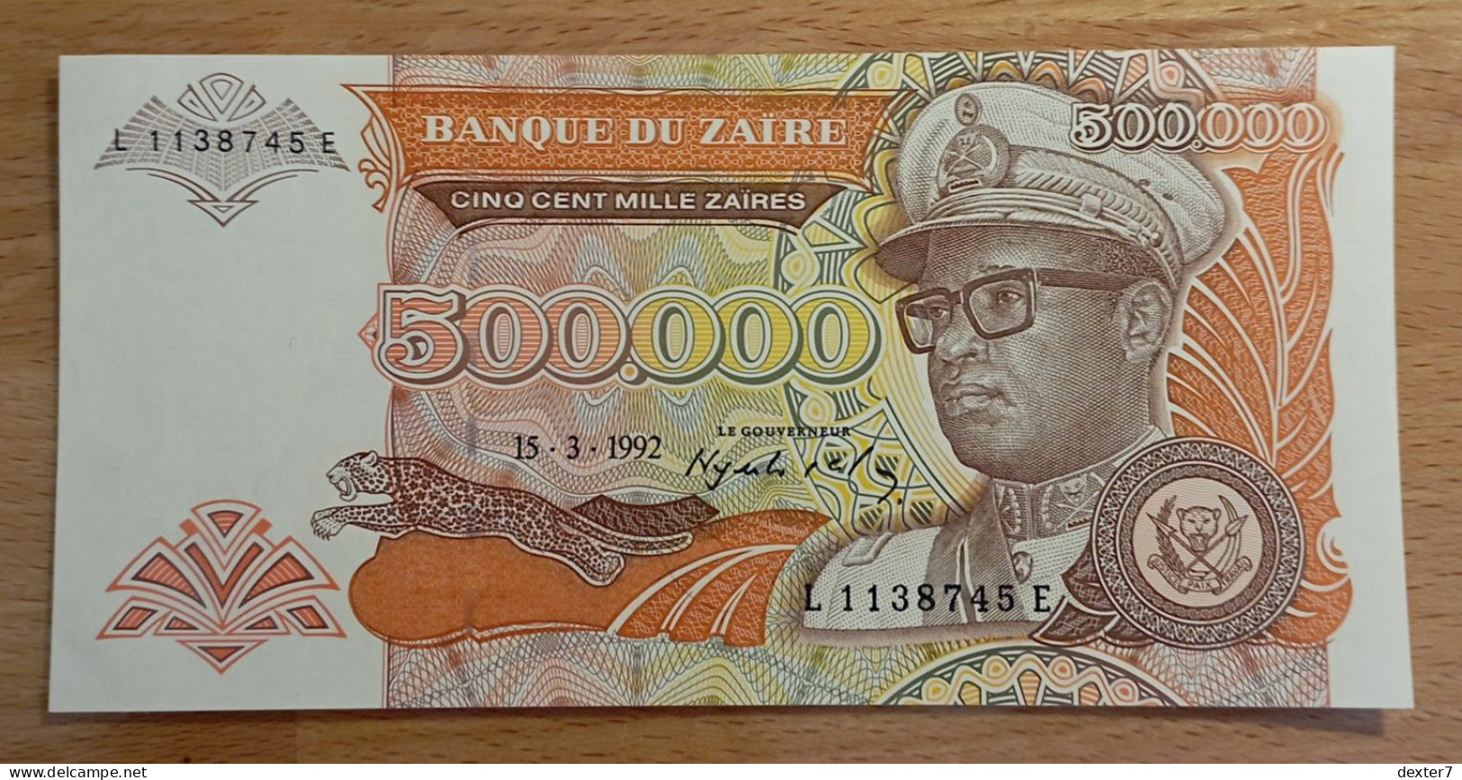 Congo Zaire 500.000 Zaires 1992 UNC FdS 500000 - République Démocratique Du Congo & Zaïre