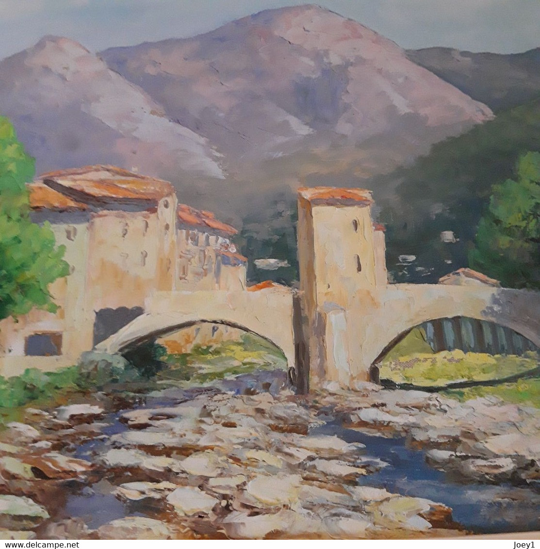 Peinture Juenin,peintre Originaire De Nice.Pont De Sospel.dom 80 /40 - Oleo