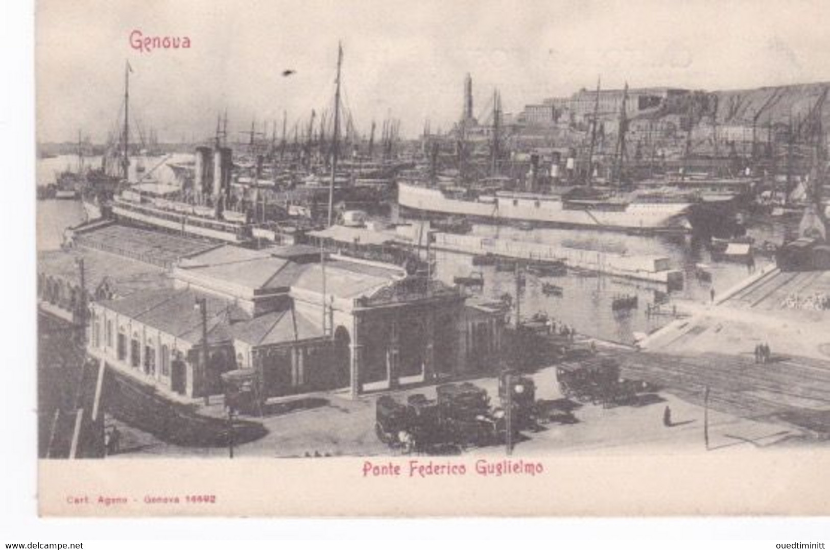 Genova, Ponte Federico Gugliemo , Port. Précurseur. - Passagiersschepen