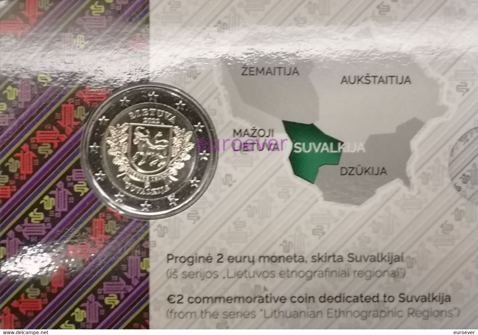 2 Euro Gedenkmünze 2022 Nr. 28 - Litauen / Lithuania - Suvalkija BU Coincard - Lithuania