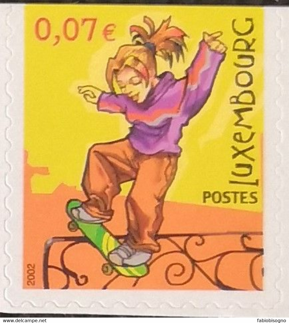 Lussemburgo 2002 - SPORT Skateboard -  Self Adesive Stamp € 0,07 - Skateboard