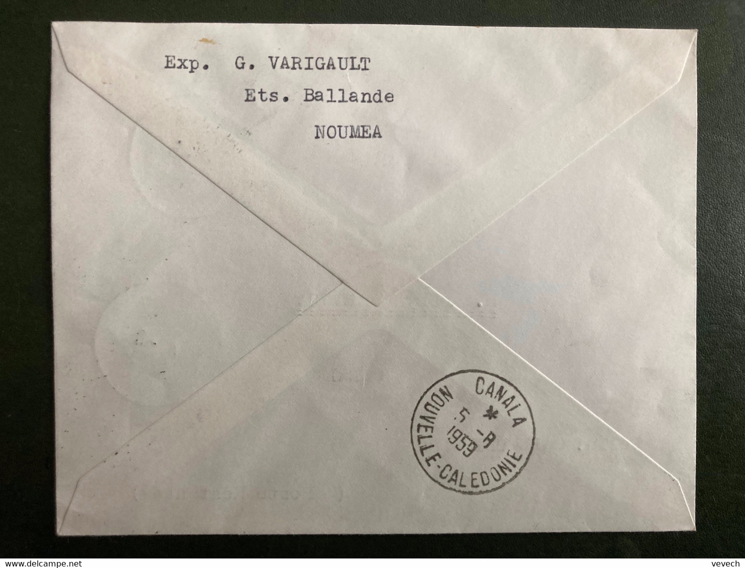 LETTRE TP POISSON 3F Paire OBL.4-8 1959 NOUMEA + CENTENAIRE DU PREMIER COURRIER POSTAL EN NOUVELLE CALEDONIE - Lettres & Documents