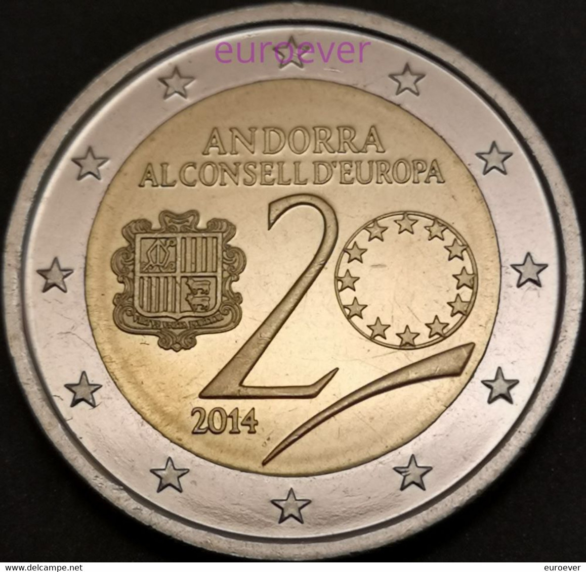 2 Euro Gedenkmünze 2014 Nr. 27 - Andorra - Mitgliedschaft Im Europarat UNC Aus BU Coincard - Andorre