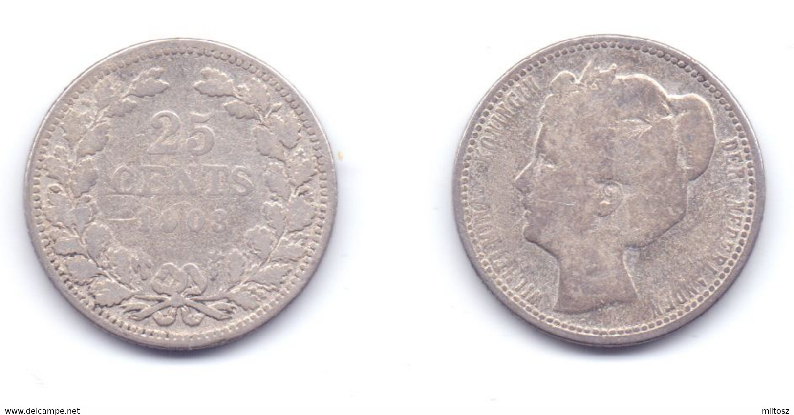 Netherlands 25 Cents 1903 - 25 Centavos