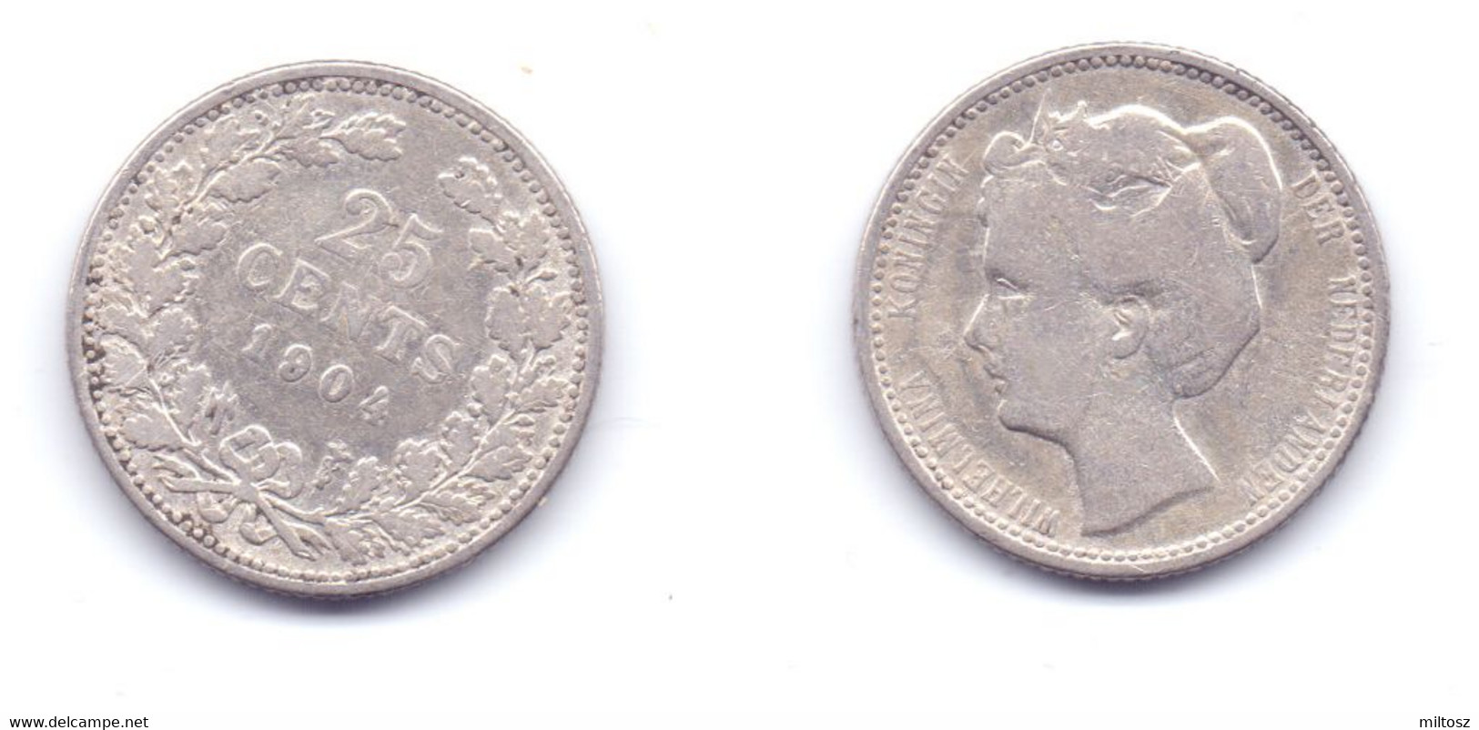 Netherlands 25 Cents 1904 - 25 Centavos