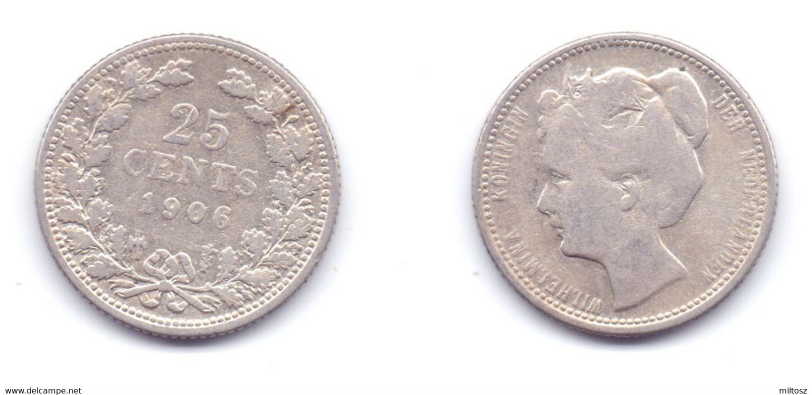 Netherlands 25 Cents 1906 - 25 Centavos