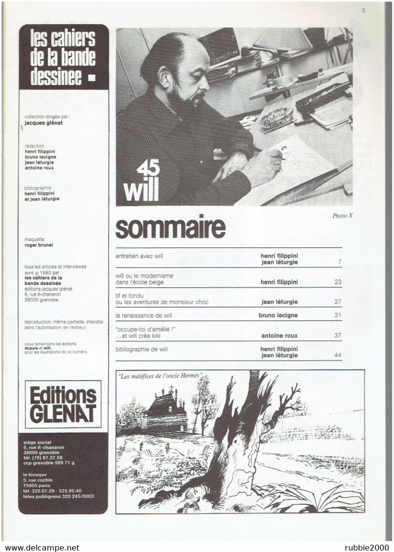 SCHTROUMPF LES CAHIERS DE LA BANDE DESSINEE N° 45 WILL TIF ET TONDU BENOIT BRISEFER ERIC ET ARTIMON ISABELLE NATACHA - Otros & Sin Clasificación