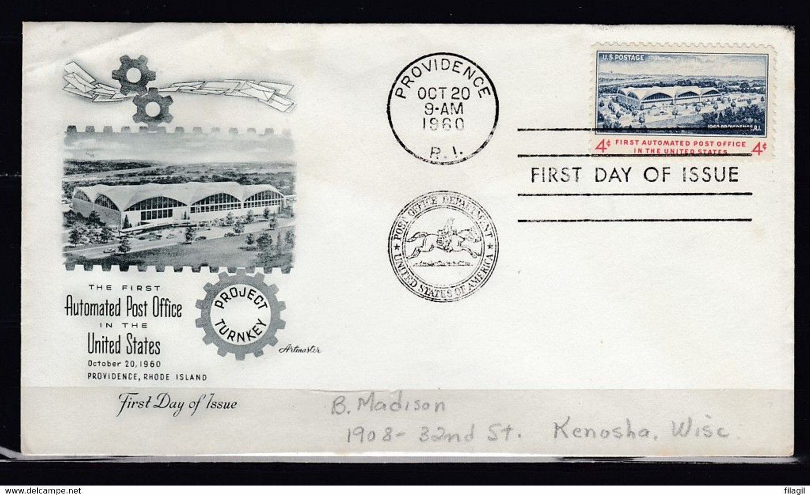 FDC Automated Post Office Providence - 1951-1960