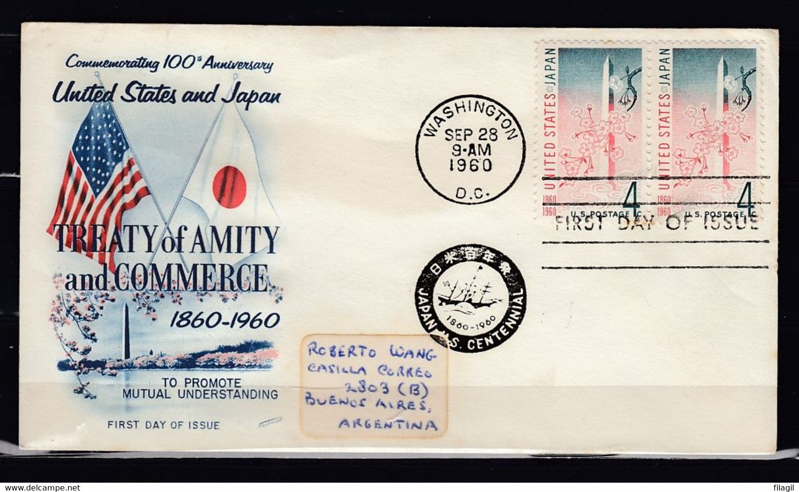 FDC United States And Japan Washington D.C. First Day Of Issue - 1951-1960
