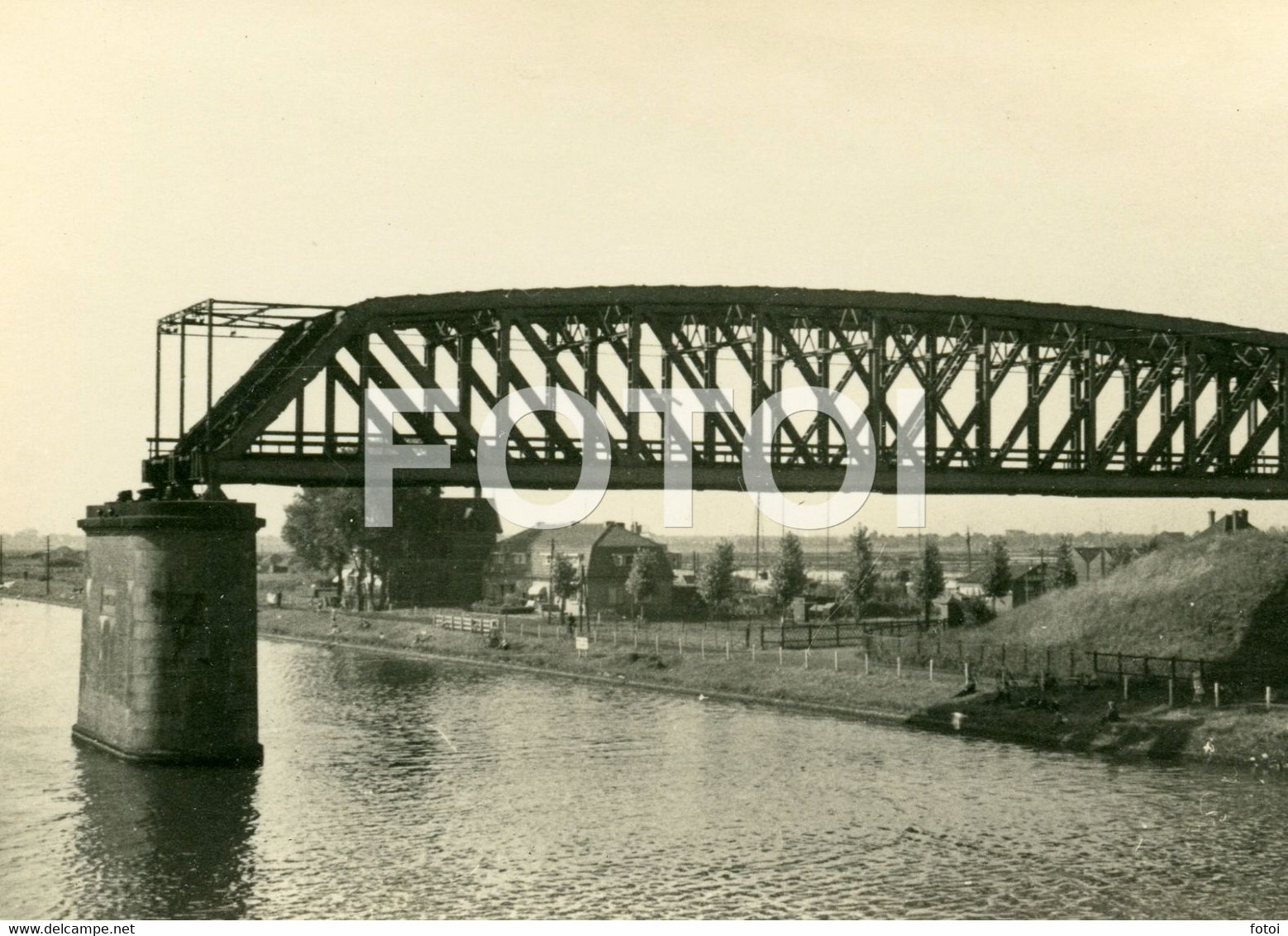 Netherlands Ijmuiden Railway Iron Bridge Over North Sea Canal Real Photo Holland Postcard - IJmuiden