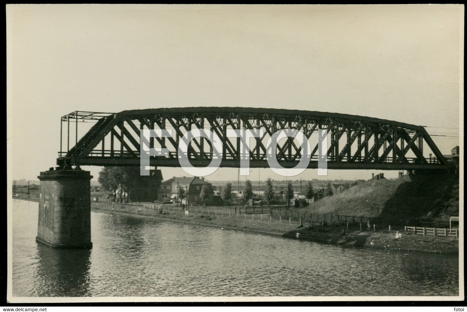 Netherlands Ijmuiden Railway Iron Bridge Over North Sea Canal Real Photo Holland Postcard - IJmuiden