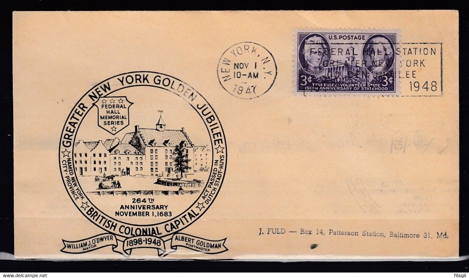 FDC Greater New York Golden Jubilee New York First Day Of Issue - 1941-1950