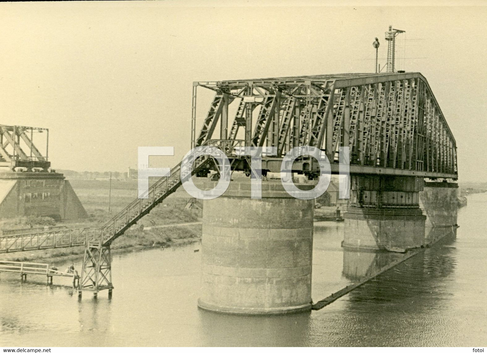 Netherlands Ijmuiden Railway Iron Bridge Over North Sea Canal Real Photo Holland Postcard - IJmuiden