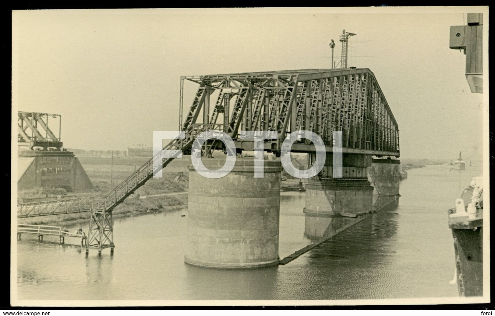 Netherlands Ijmuiden Railway Iron Bridge Over North Sea Canal Real Photo Holland Postcard - IJmuiden